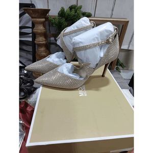 MICHAEL Michael Kors Women's Adela Flex Glitter Pump Shoes - Sand 7.5M